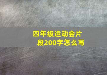 四年级运动会片段200字怎么写