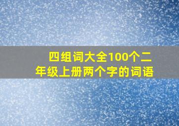 四组词大全100个二年级上册两个字的词语