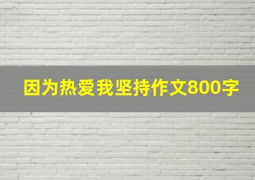 因为热爱我坚持作文800字