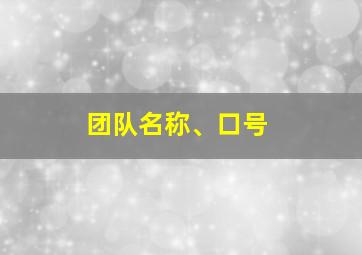 团队名称、口号