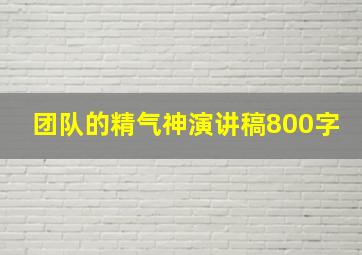 团队的精气神演讲稿800字