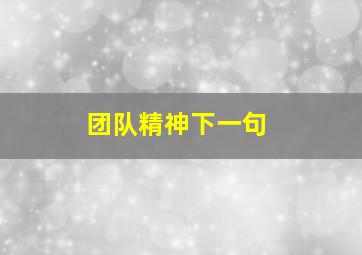 团队精神下一句