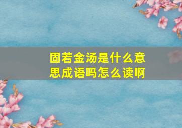 固若金汤是什么意思成语吗怎么读啊