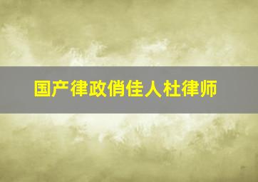 国产律政俏佳人杜律师