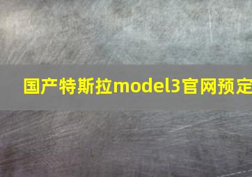 国产特斯拉model3官网预定