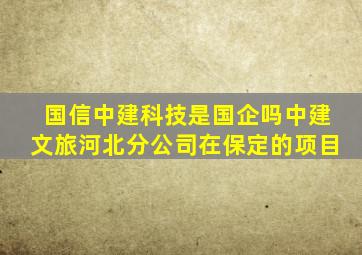 国信中建科技是国企吗中建文旅河北分公司在保定的项目