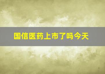 国信医药上市了吗今天