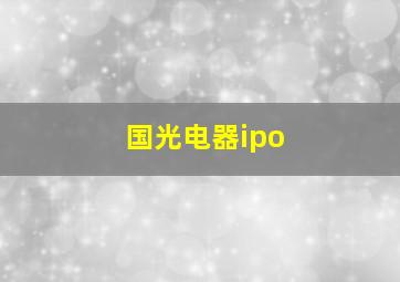 国光电器ipo