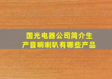 国光电器公司简介生产音响喇叭有哪些产品