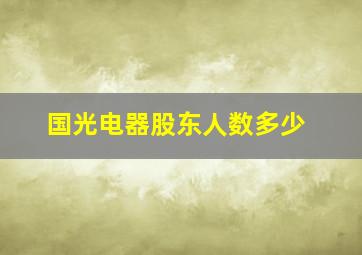 国光电器股东人数多少