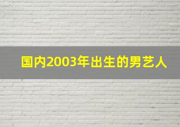 国内2003年出生的男艺人