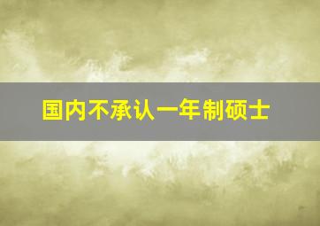 国内不承认一年制硕士