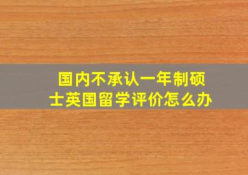 国内不承认一年制硕士英国留学评价怎么办