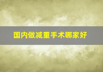 国内做减重手术哪家好