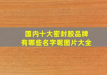 国内十大密封胶品牌有哪些名字呢图片大全