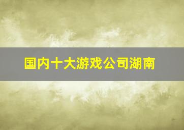 国内十大游戏公司湖南