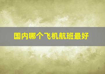 国内哪个飞机航班最好