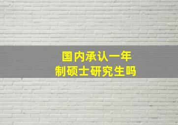 国内承认一年制硕士研究生吗