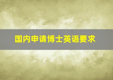 国内申请博士英语要求