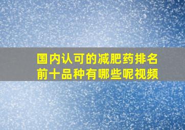 国内认可的减肥药排名前十品种有哪些呢视频