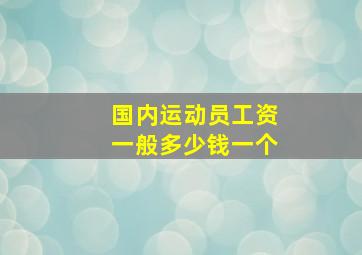 国内运动员工资一般多少钱一个