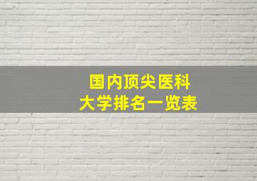 国内顶尖医科大学排名一览表