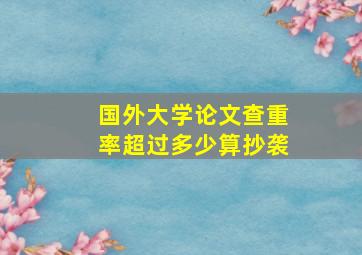 国外大学论文查重率超过多少算抄袭