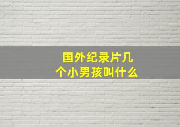 国外纪录片几个小男孩叫什么