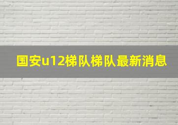 国安u12梯队梯队最新消息