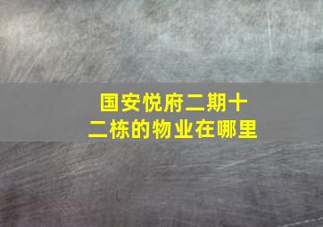 国安悦府二期十二栋的物业在哪里