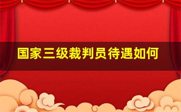 国家三级裁判员待遇如何