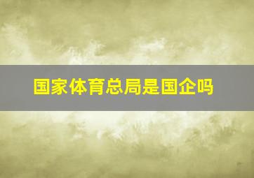 国家体育总局是国企吗