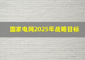 国家电网2025年战略目标