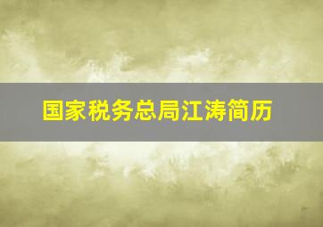 国家税务总局江涛简历