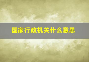 国家行政机关什么意思