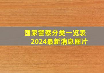 国家警察分类一览表2024最新消息图片