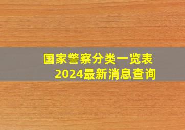 国家警察分类一览表2024最新消息查询