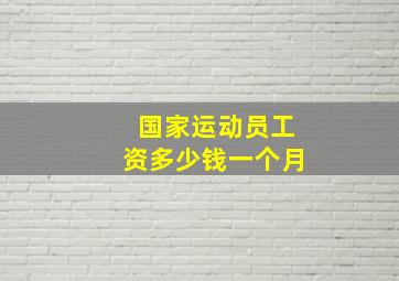 国家运动员工资多少钱一个月