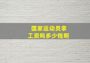 国家运动员拿工资吗多少钱啊