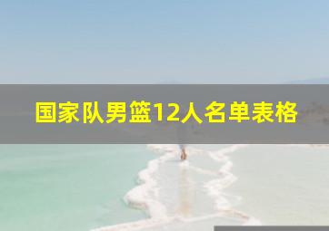 国家队男篮12人名单表格