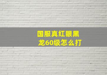 国服真红眼黑龙60级怎么打