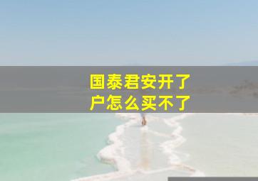 国泰君安开了户怎么买不了