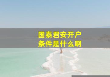 国泰君安开户条件是什么啊