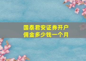 国泰君安证券开户佣金多少钱一个月