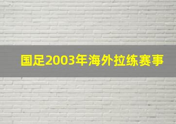 国足2003年海外拉练赛事