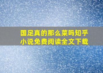 国足真的那么菜吗知乎小说免费阅读全文下载