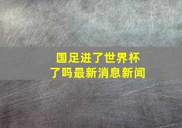 国足进了世界杯了吗最新消息新闻