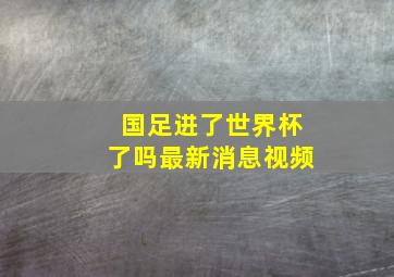 国足进了世界杯了吗最新消息视频