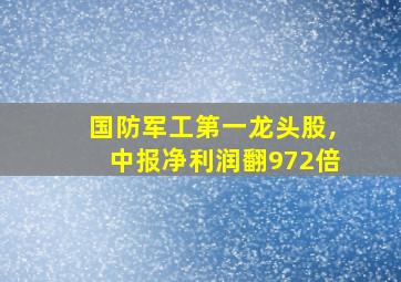 国防军工第一龙头股,中报净利润翻972倍