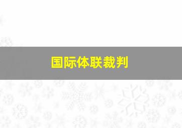 国际体联裁判